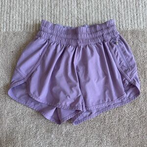 Lavender Lululemon running shorts